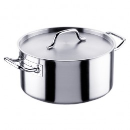 CACEROLA ALTA INDUSTRIAL CON TAPA INOX 21% 20 CM.