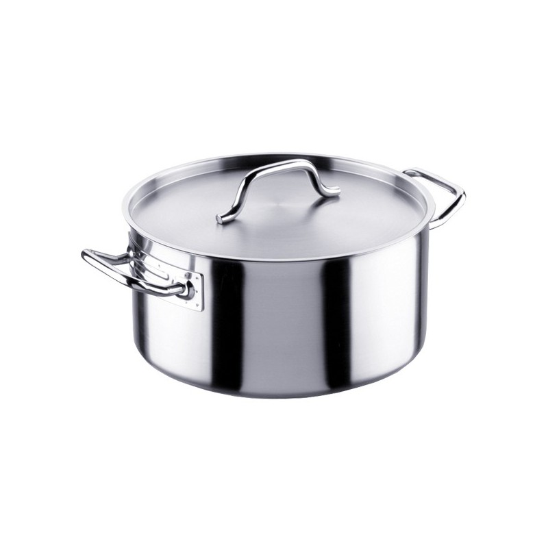 CACEROLA ALTA INDUSTRIAL CON TAPA INOX 21% 20 CM.